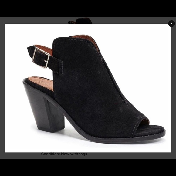 Frye Peep Toe Ankle Slingback Suede Boots/Booties - Picture 1 of 7